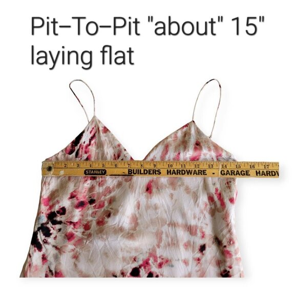 Silk CAMI NYC Raine Blush Tie Dye V-Neck XS - Picture 7 of 11